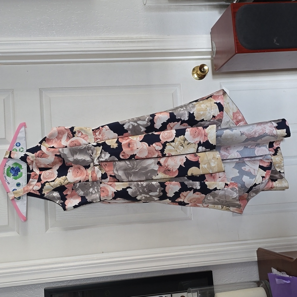 Speechless Floral Kids Formal Dress - Pink, Gray, Cream